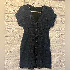Black Button-Down Women's Dress